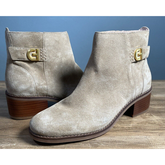 Cole Haan Women's Holis Buckle Ankle Boot Dark Latte Suede W28812 6.5B - Picture 1 of 9